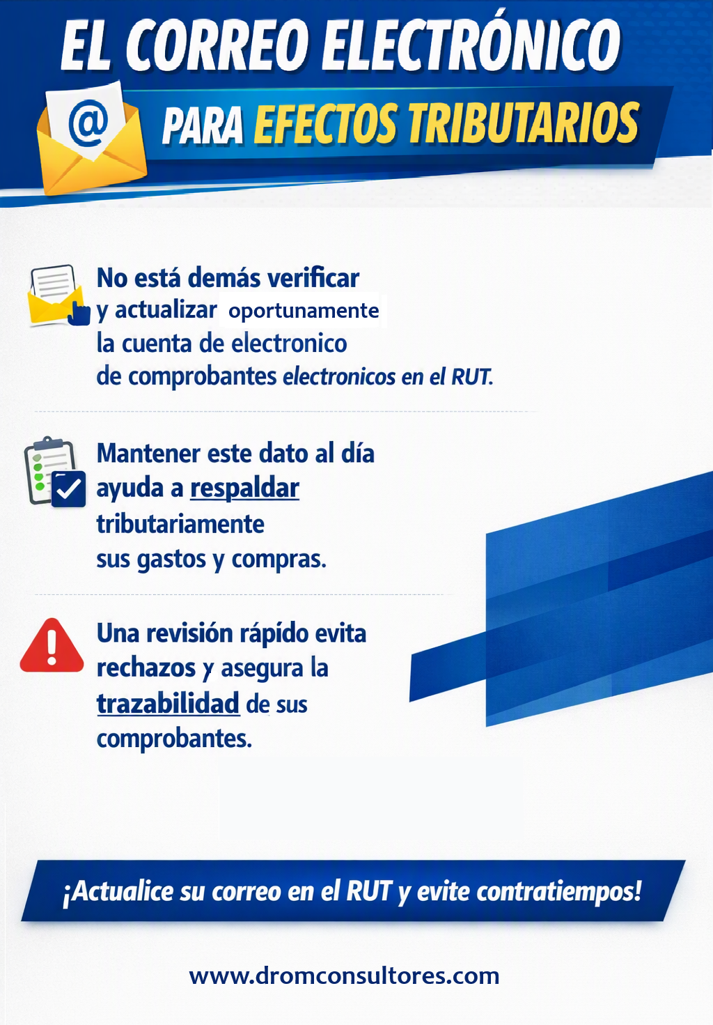 El correo electrónico para efectos tributarios